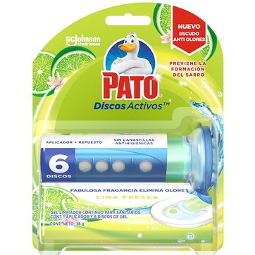 Imagen del producto PATO DISCOS ACTIVOS LIMA FRESCA  APLICADOR + REPUESTO 38 G