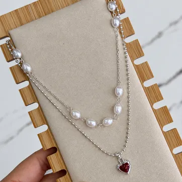 Imagen del producto Collar doble corazon 