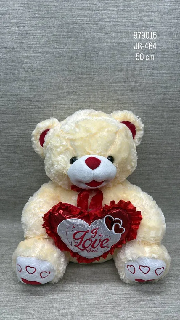 OSO CREMA CON CORAZON ( I LOVE) 50 CM