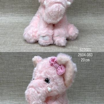 Imagen del producto ELEFANTE ROSA CON MOÑO DE 20 CM 