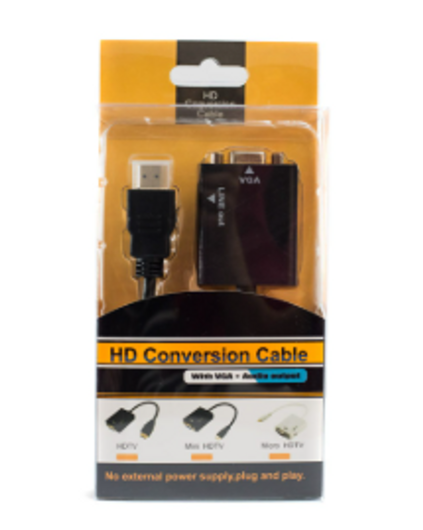 HDMI A VGA  CON SONIDO BLACK AND YELLOW