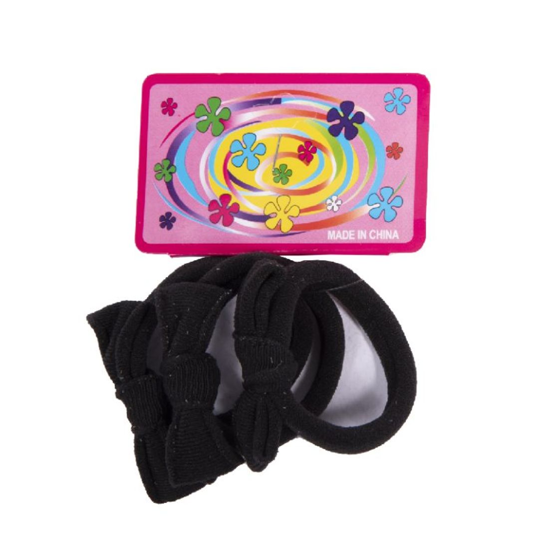 Resorte Con Moño Para Cabello Tono Negro