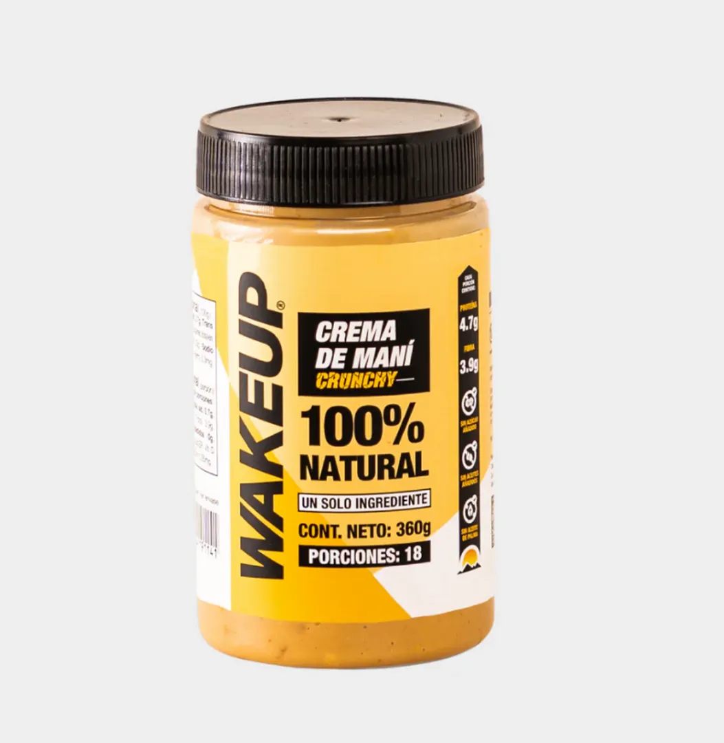 MANTEQUILLA DE MANI CRUNCHY WAKEUP X 360 GR