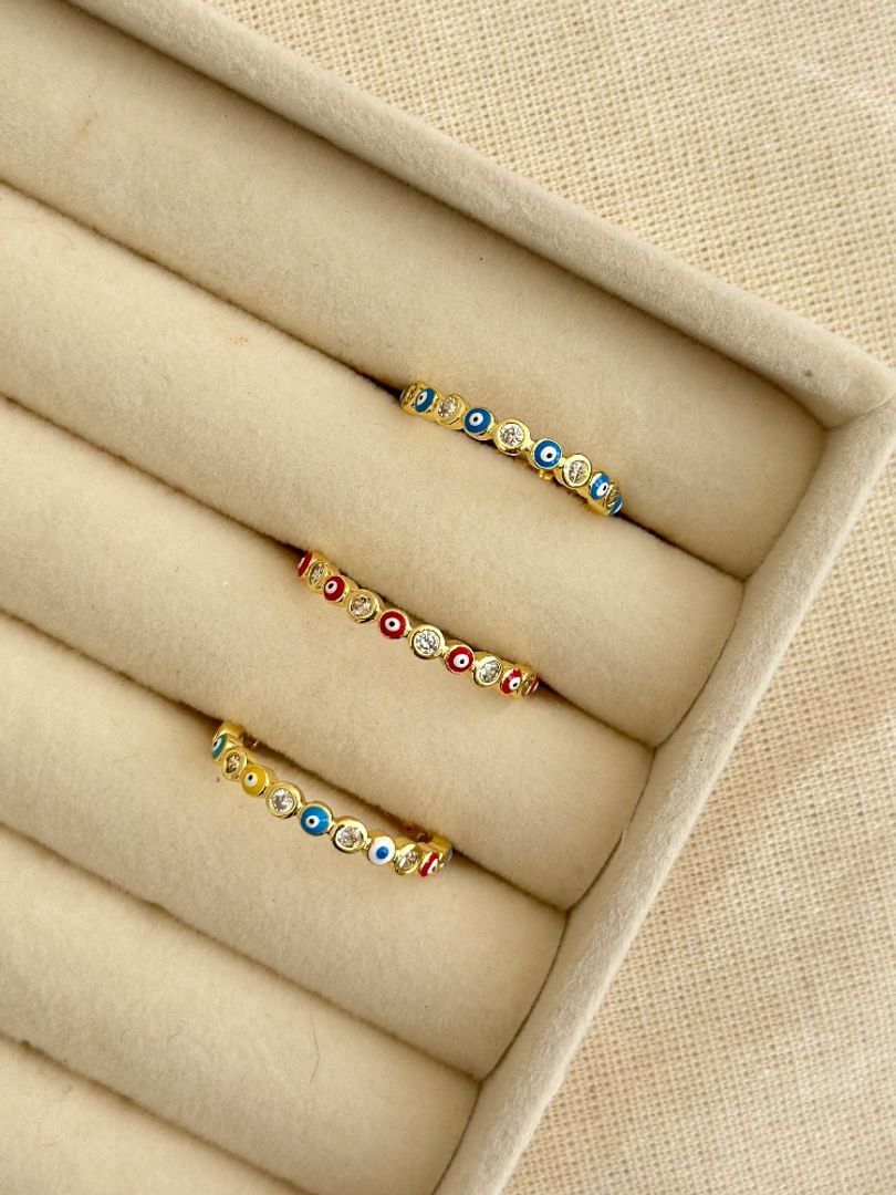 Anillo línea ojo turco 