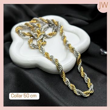 Imagen del producto CADENA UNISEX ACERO LAZO BICOLOR