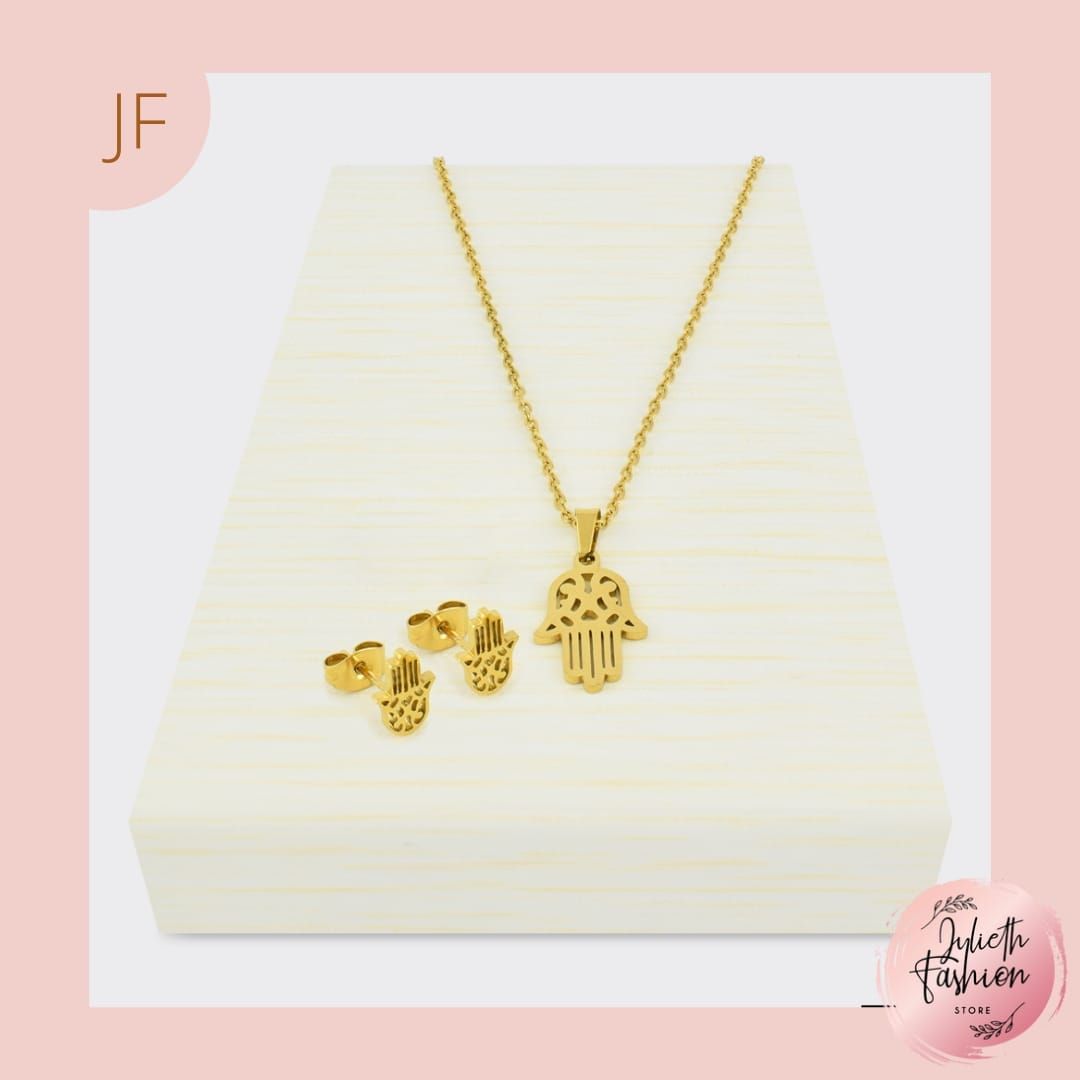 CONJUNTO COLLAR DIJE ARETES 