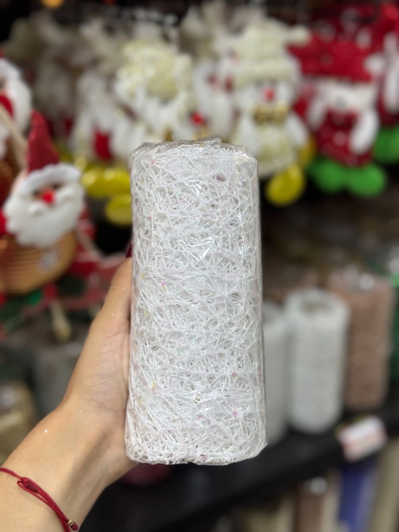 Rollo de Malla Decorativa Calada con Glitter