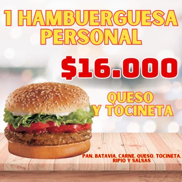 Imagen del producto Hamburguesa Personal 