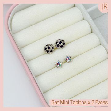 Imagen del producto Set x 2 Pares Topitos Plateados