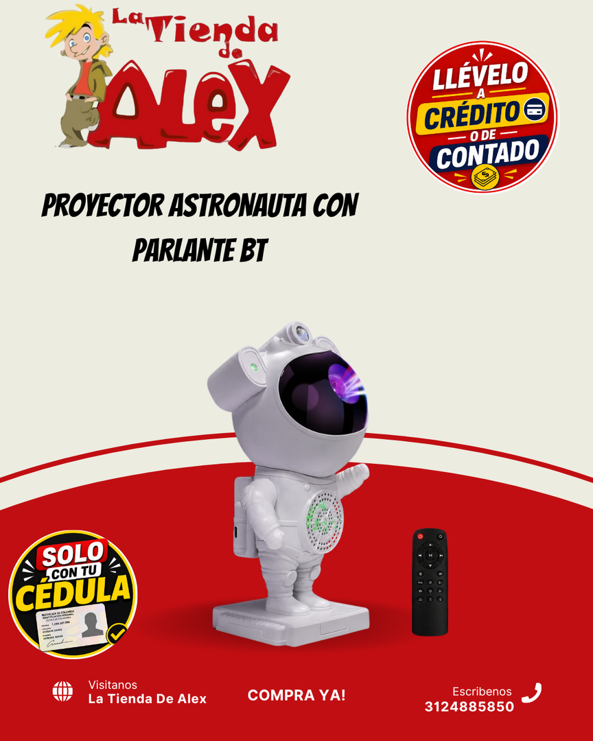 PROYECTOR ASTRONAUTA CON PARLANTE BT