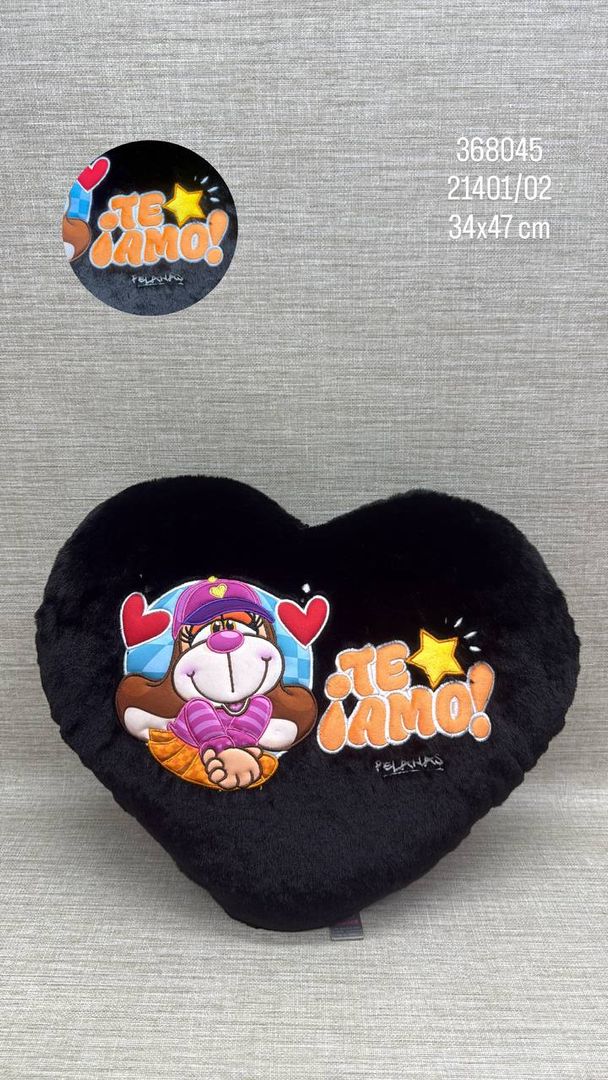COJIN DE CORAZON SURTIDO (PELANAS) 34 x 47  CM