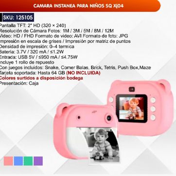 Imagen del producto CAMARA INSTANTÁNEA PARA NIÑOS 