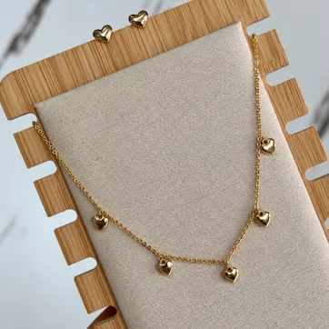 Imagen del producto Cadena set topo corazones mini 
