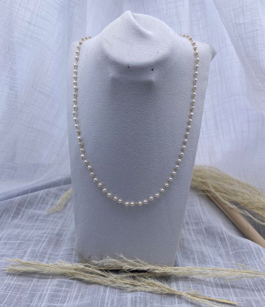 Cadena perlas pequeña, covergold 