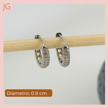 Imagen del producto Candongas Plateadasn Rodio Cristal