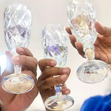 COPA CHAMPAÑA ROMBOS TRANSPARENTE TORNASOL - imagen 2