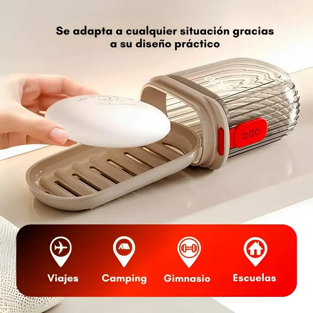 JABONERA DE VIAJE PORTATIL ESTUCHE RESISTENTE