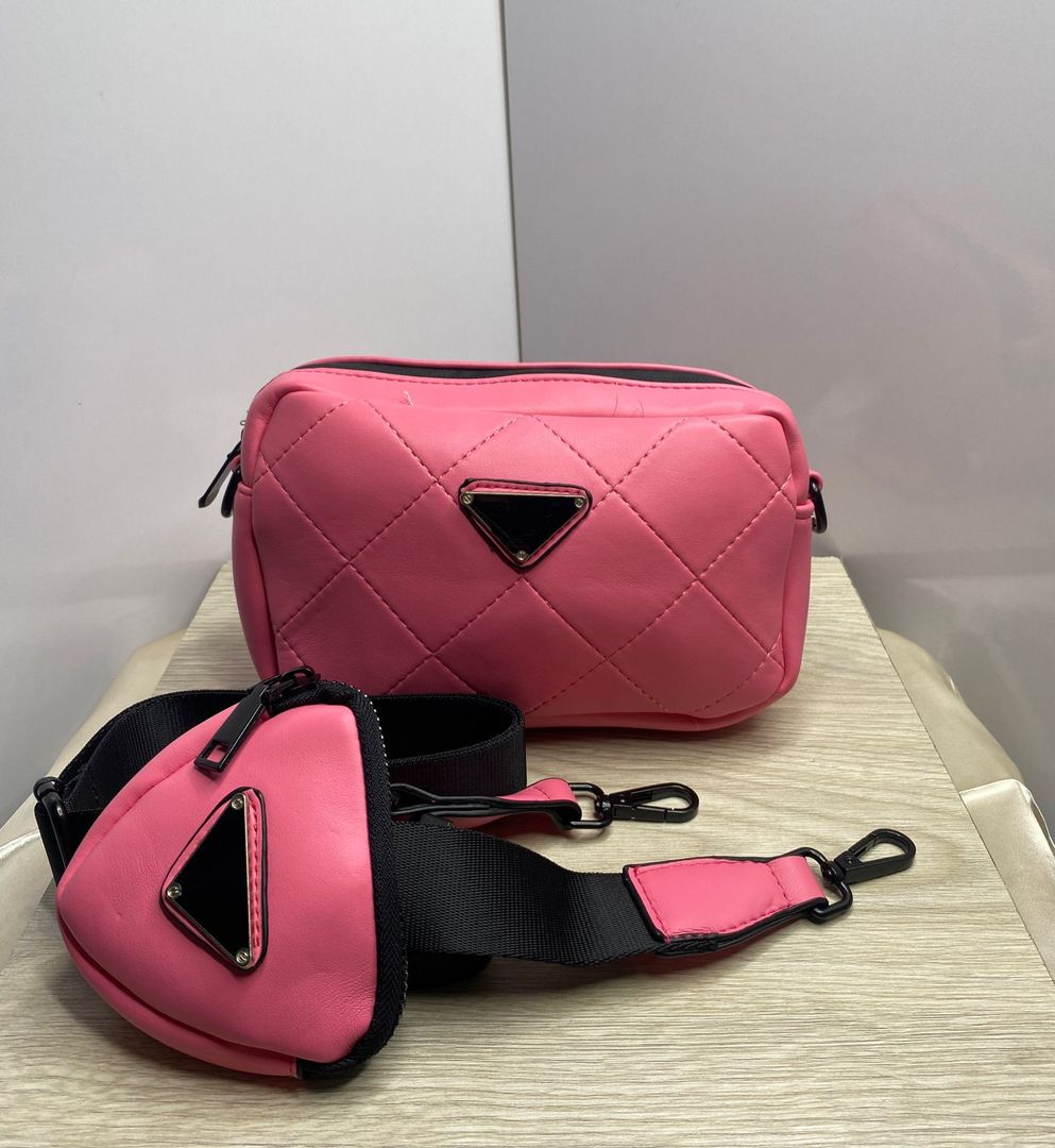 Bolso con monedero, rosado 