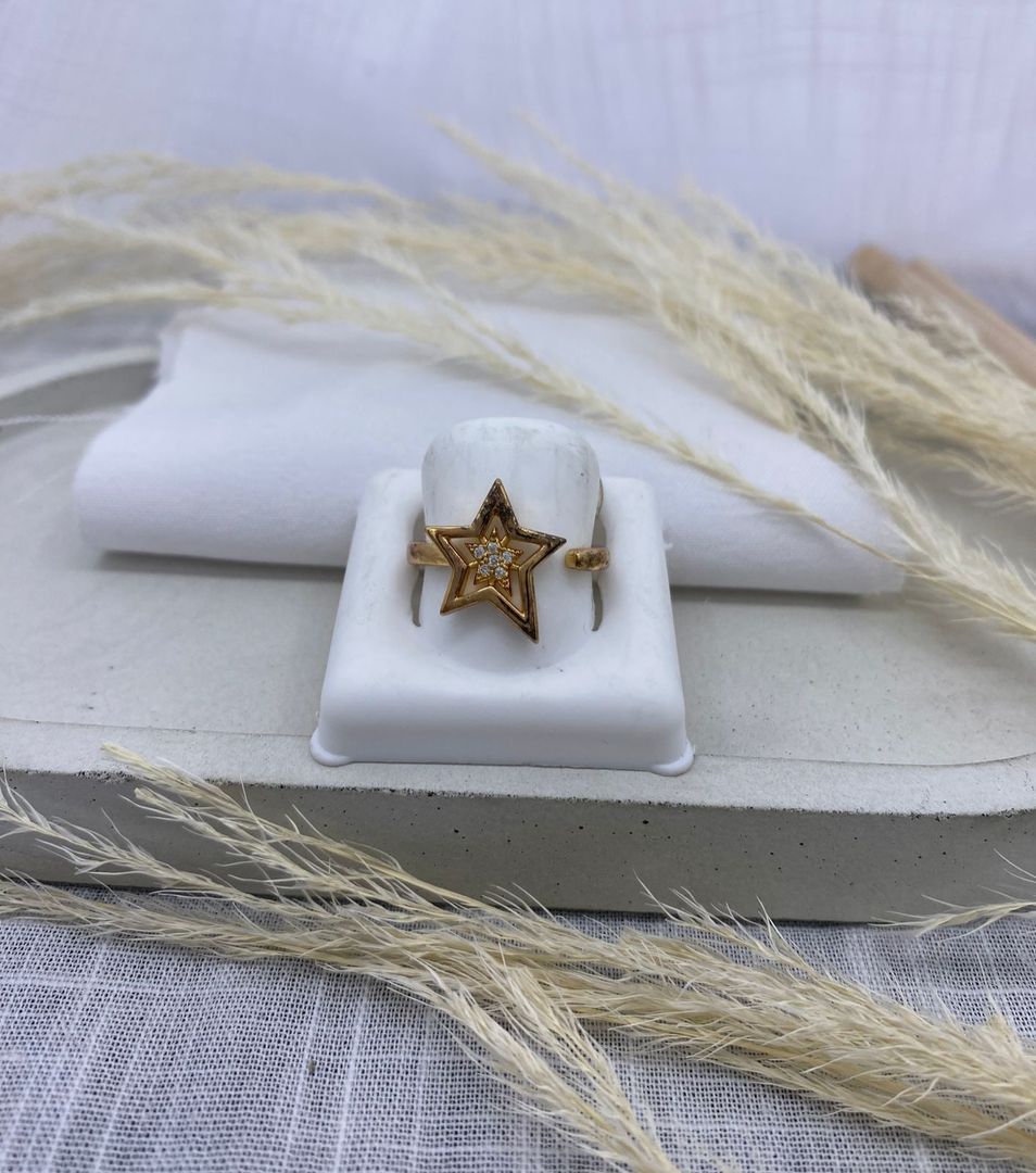 Anillo estrella, oro rosa, covergold 