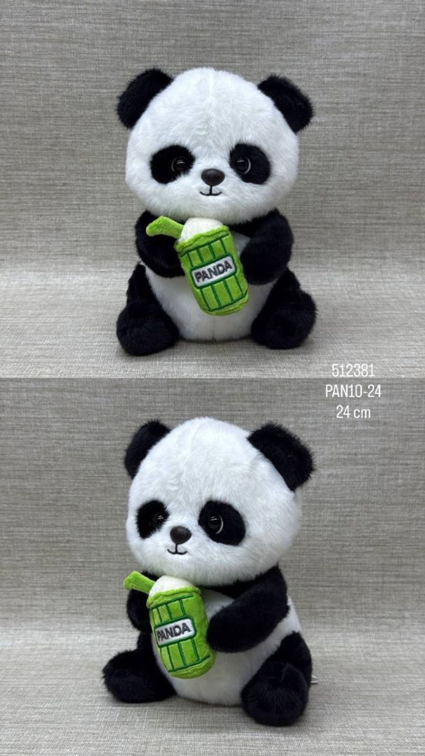 PANDA CON JUGUITO DE 24 CM