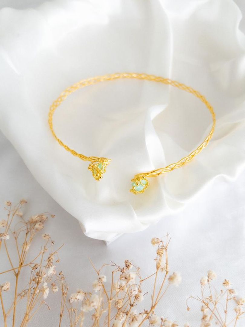 Choker trenzado doble piedra 