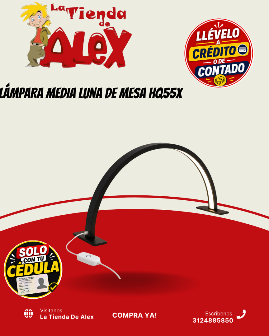 LÁMPARA MEDIA LUNA DE MESA HQ55X