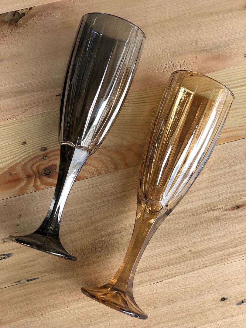 COPA CHAMPAÑA DORADA ESPEJO RAYAS 22 CM 6522