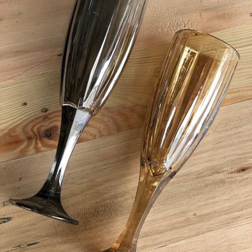 COPA CHAMPAÑA DORADA ESPEJO RAYAS 22 CM 6522 - imagen 1