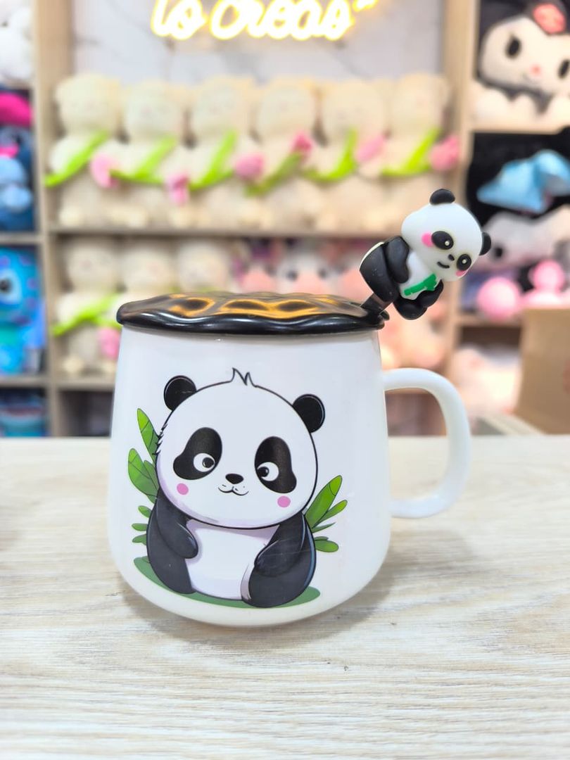 MUG TAPA CERÁMICA PANDA