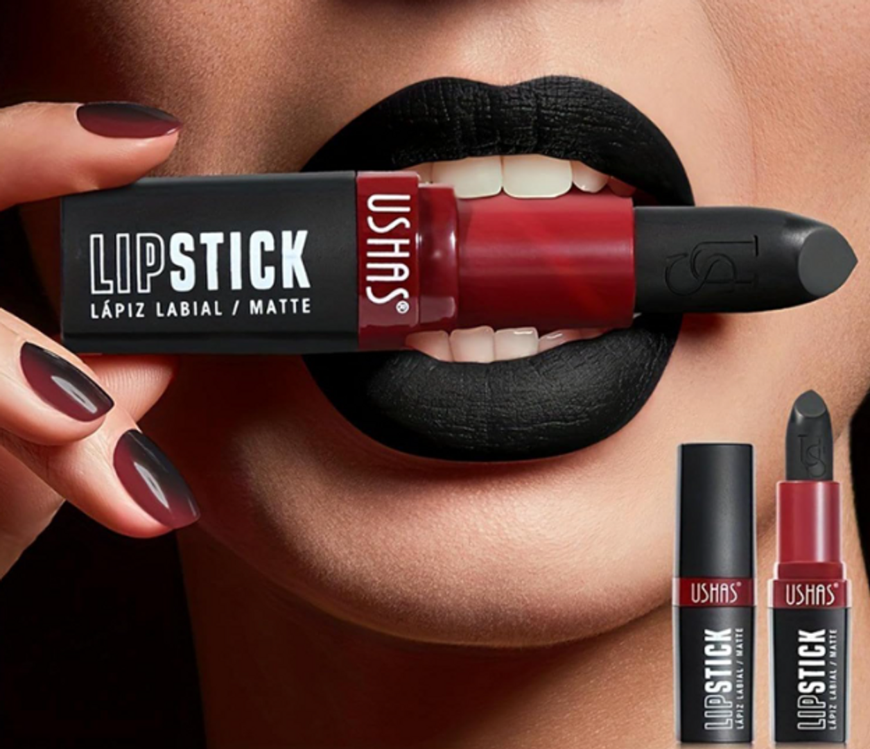 Labial Negro Matte Ushas