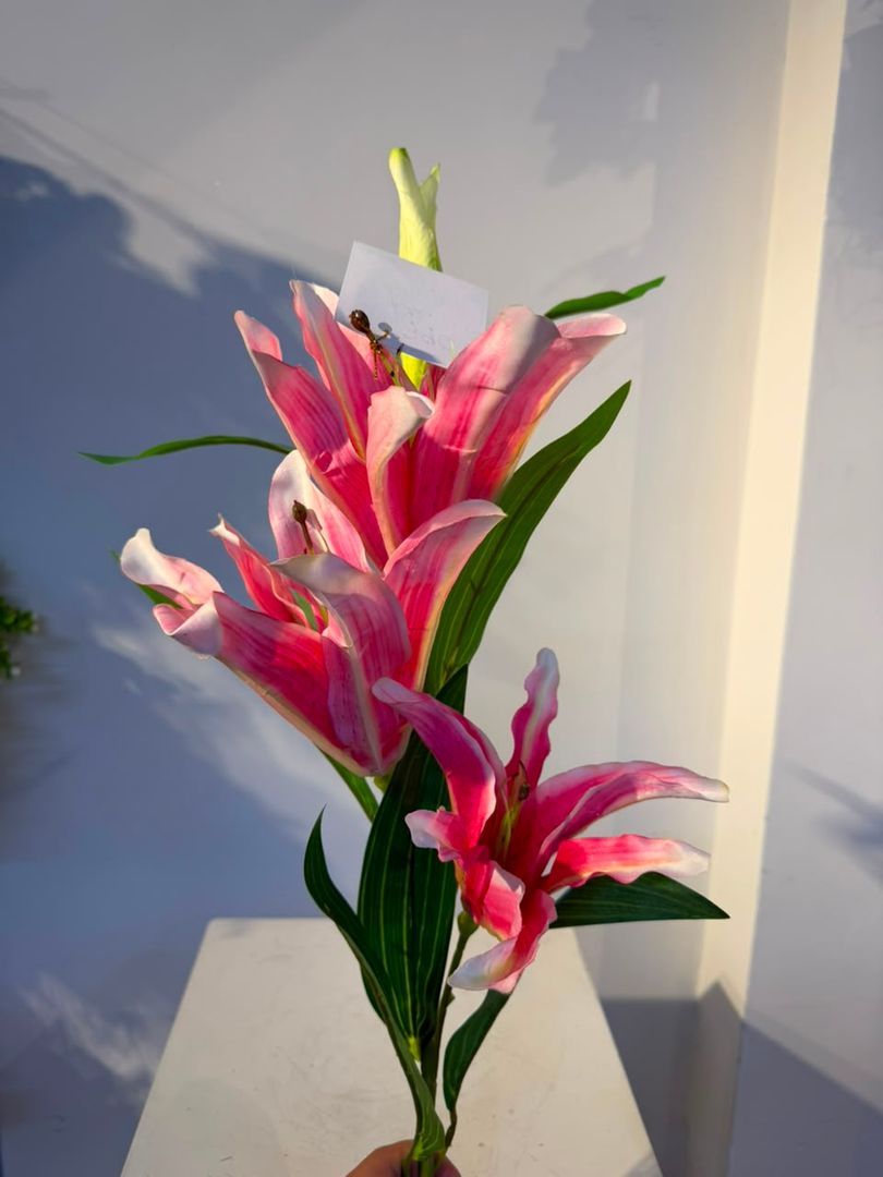 LIRIO FUCSIA 3 FLORES UN BOTON