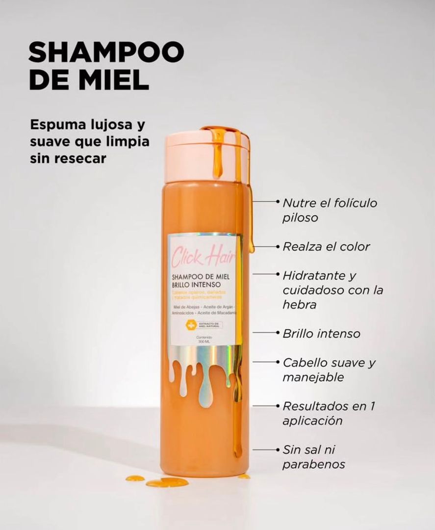 Shampoo de miel brillo intenso 