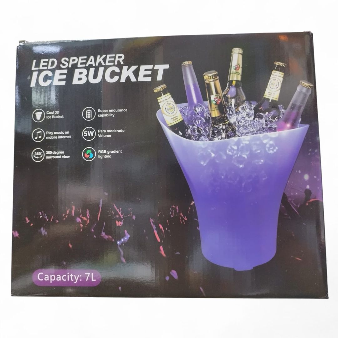HIELERA CON LUZ Y PARLANTE BLUETOOTH 7Litros ALTA