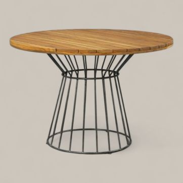 Imagen del producto MESA DE COMEDOR EN TECA Y HIERRO