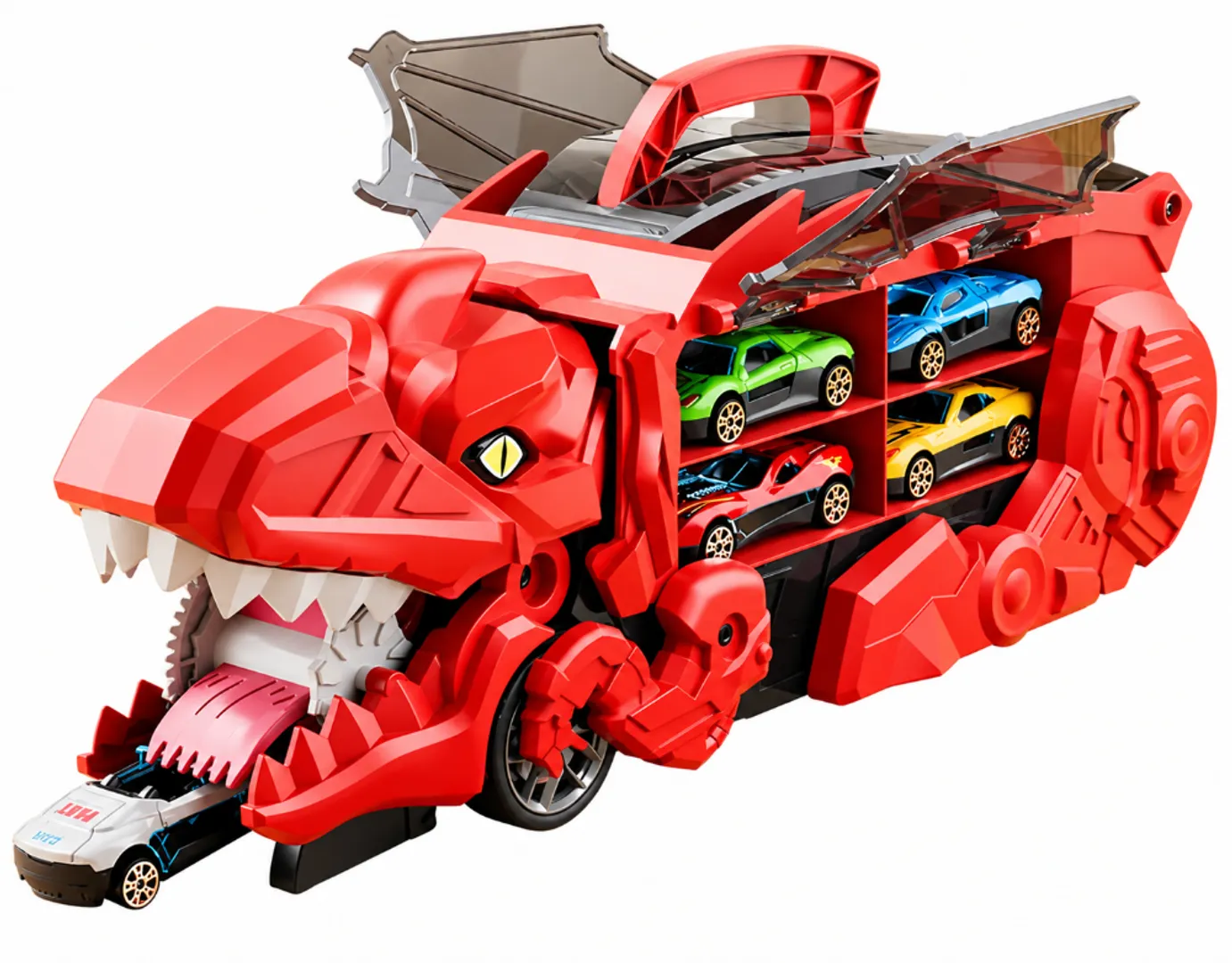 CAMION DINOSAURIO CON CARROS 6 PCS