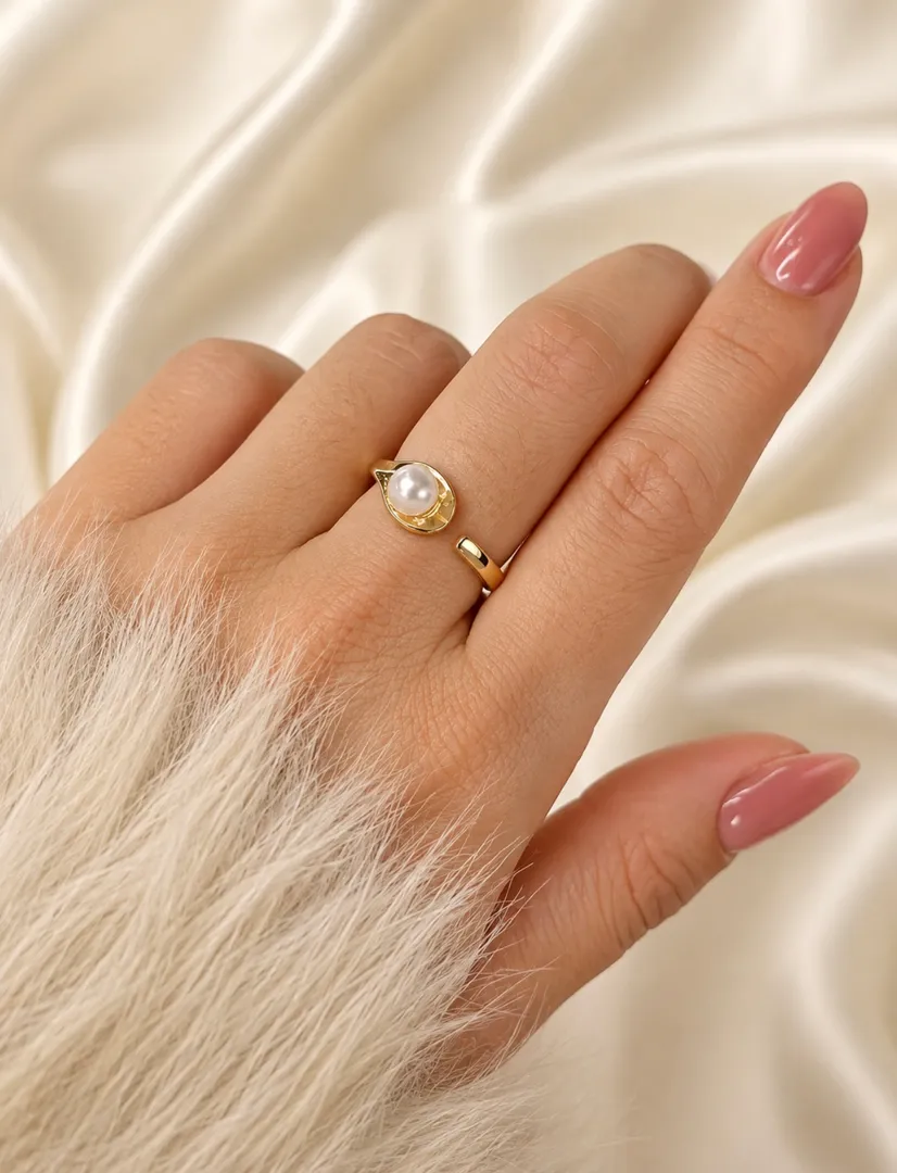 Anillo perla doble 