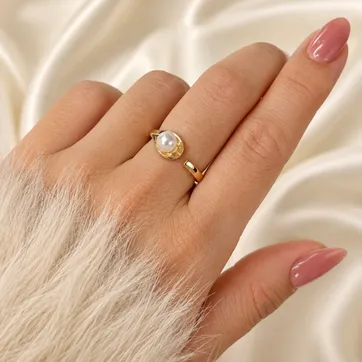 Imagen del producto Anillo perla doble 