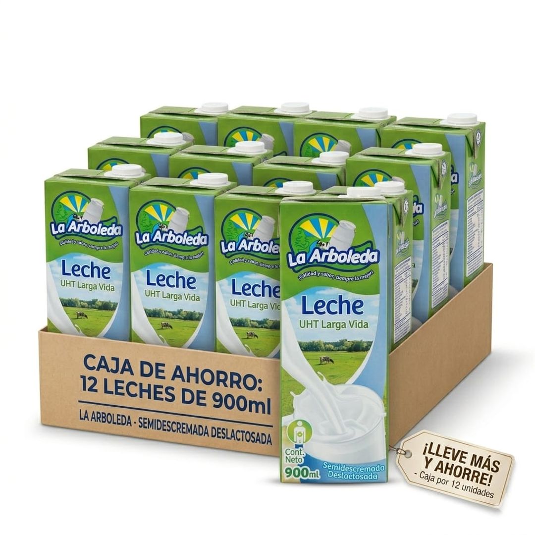.CAJA LECHE DESLACTOSADA ARBOLEDA*12*900ML