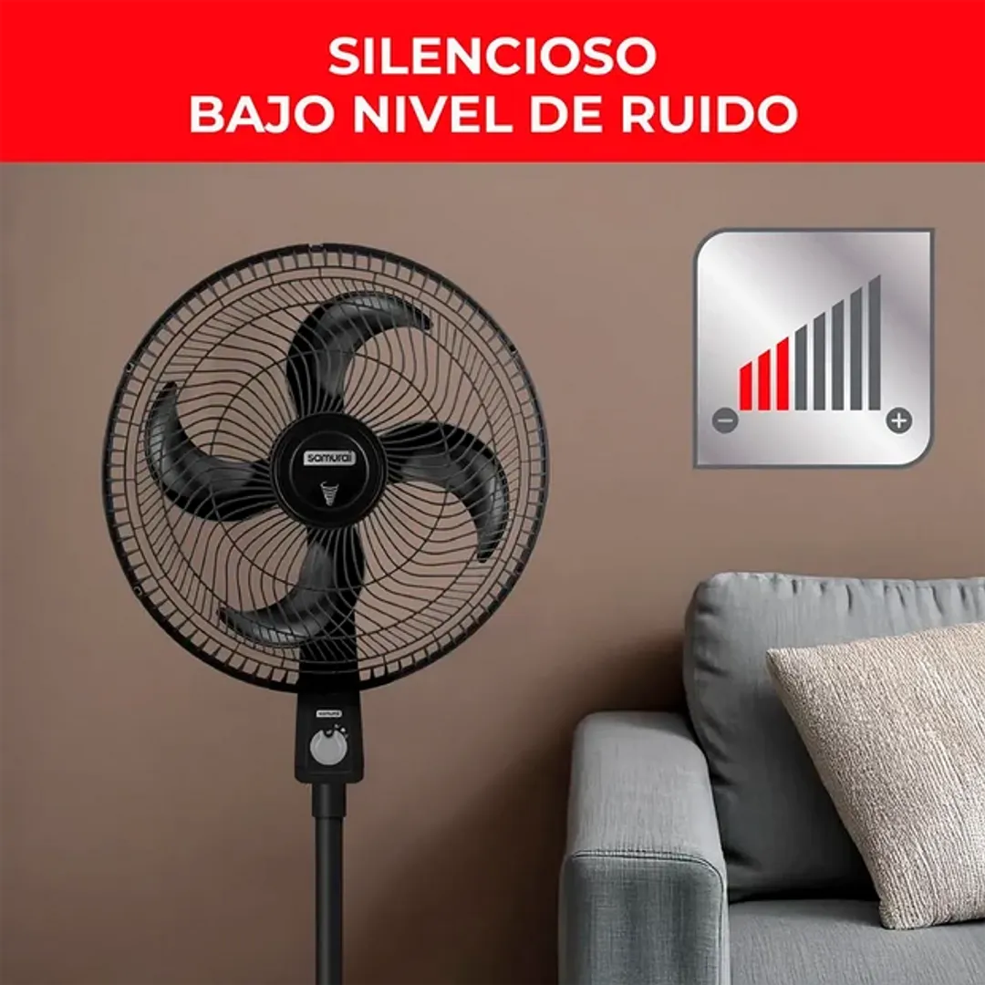 VENTILADOR SAMURAI DE PIE AIR TURBO NEGRO