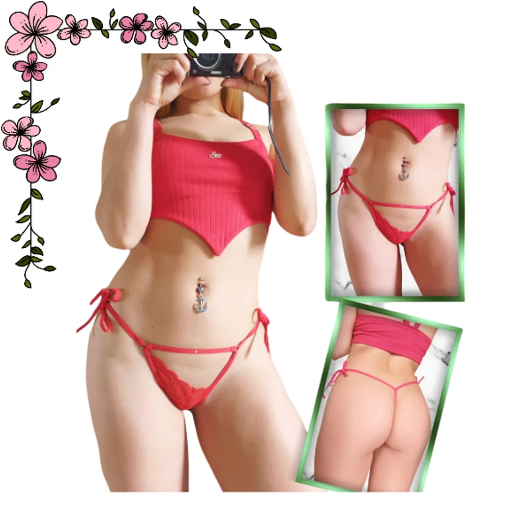 Tanga hilo en encaje amarre 