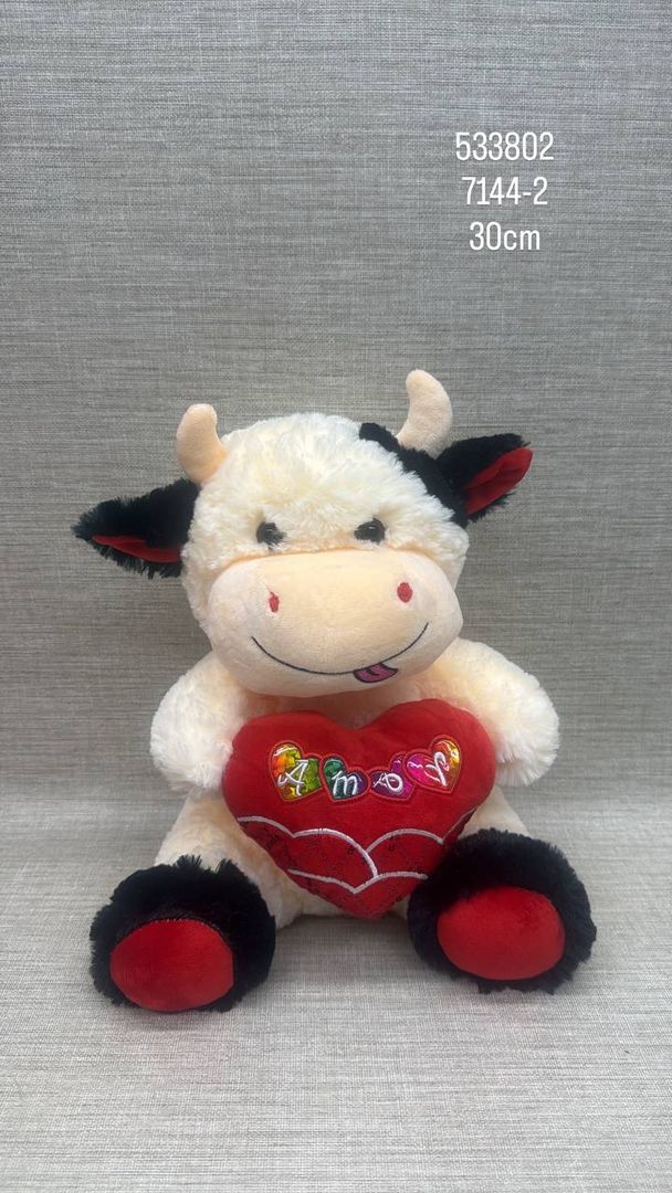 VAQUITA CON CORAZON 30CM
