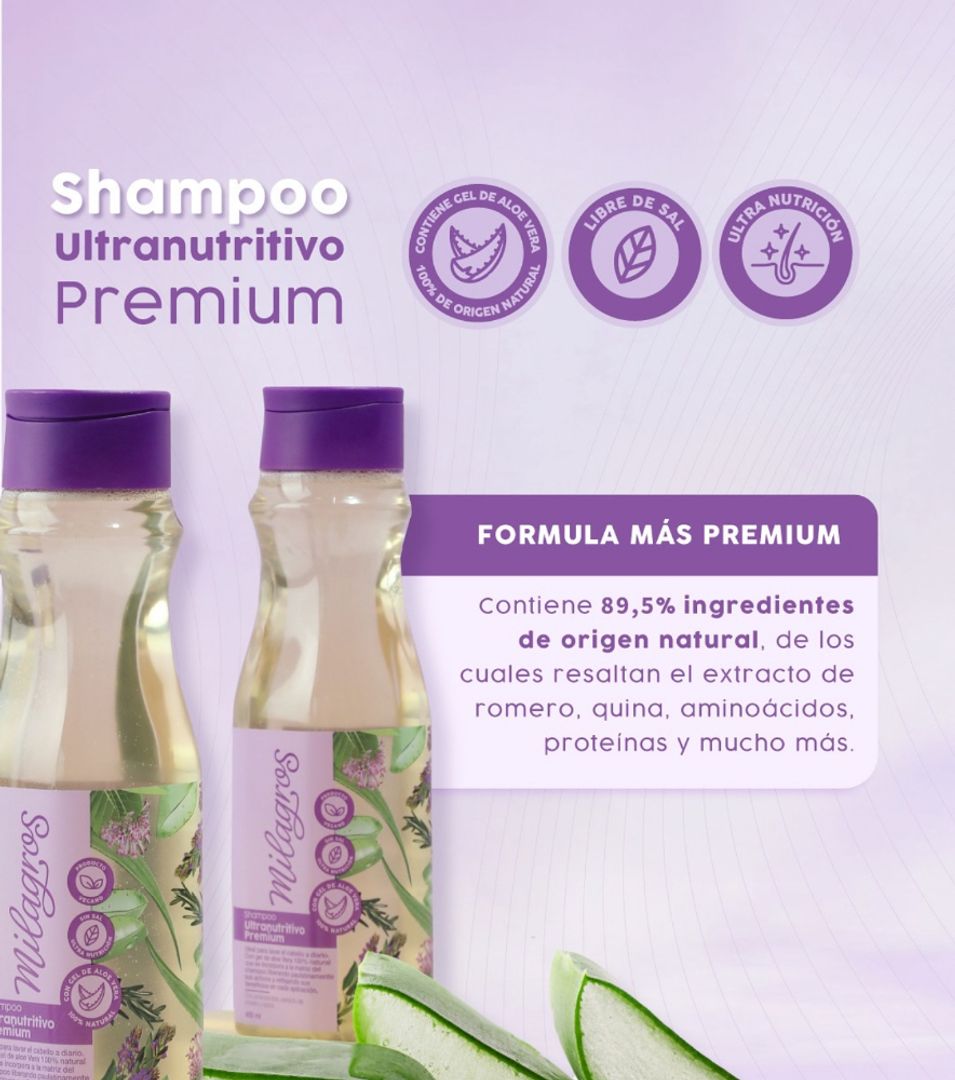 Shampoo Ultra Nutritivo Premium (con aloe vera)