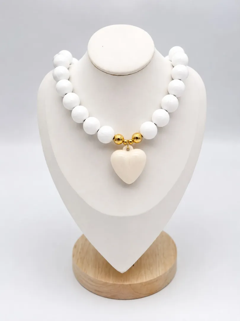 Collar chicle # 16 Café pscuro balin dorado
