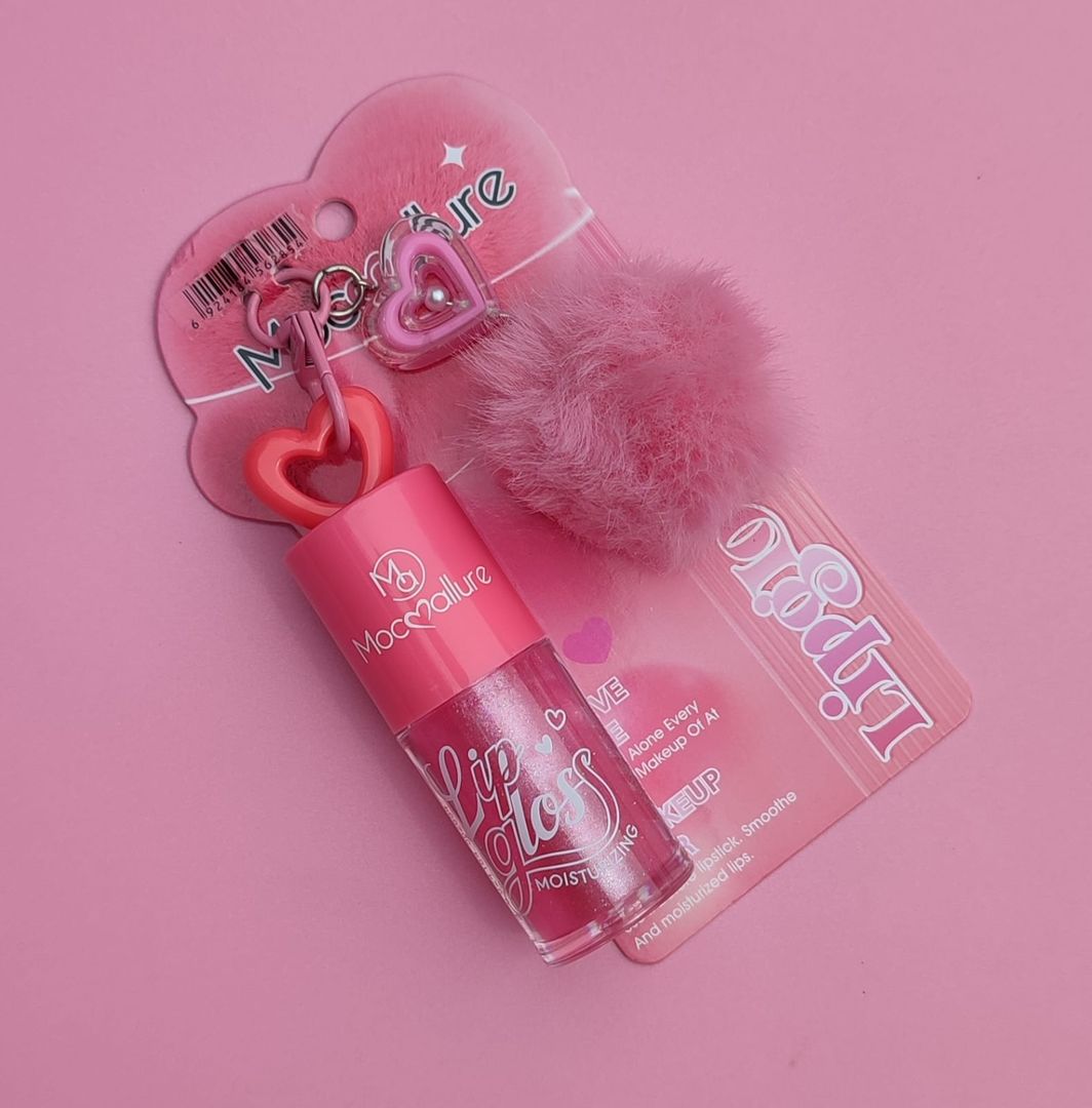 59A- LLAVERO GLOSS POMPOM BRILLOS