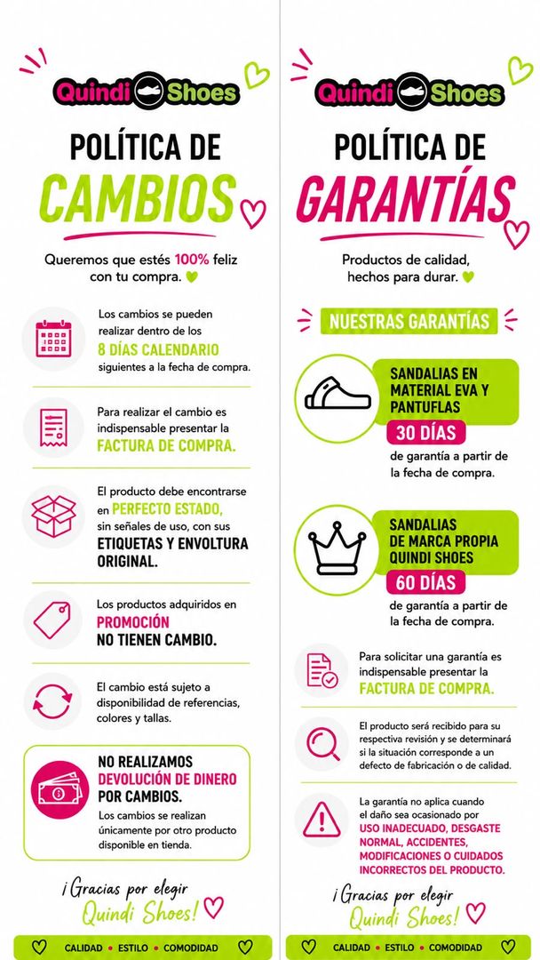Politica cambios y garantias