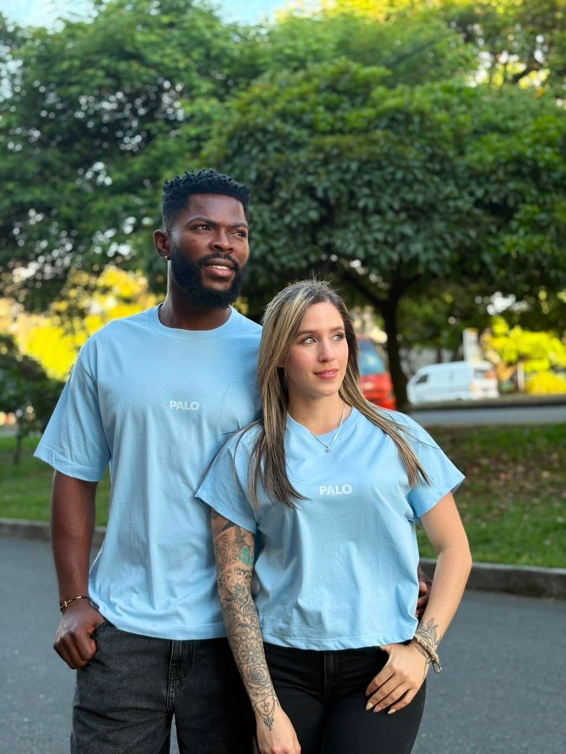 Camisetas Oversize en pareja Celeste