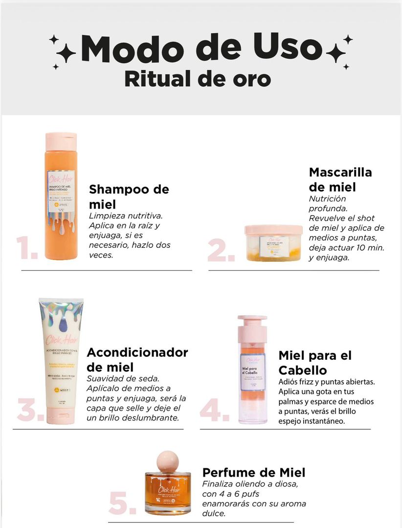 Kit Linea de miel Ritual de oro clickhair 