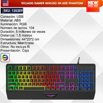Imagen del producto TECLADO GAMER MIKUSO XK-602 PHANTOM