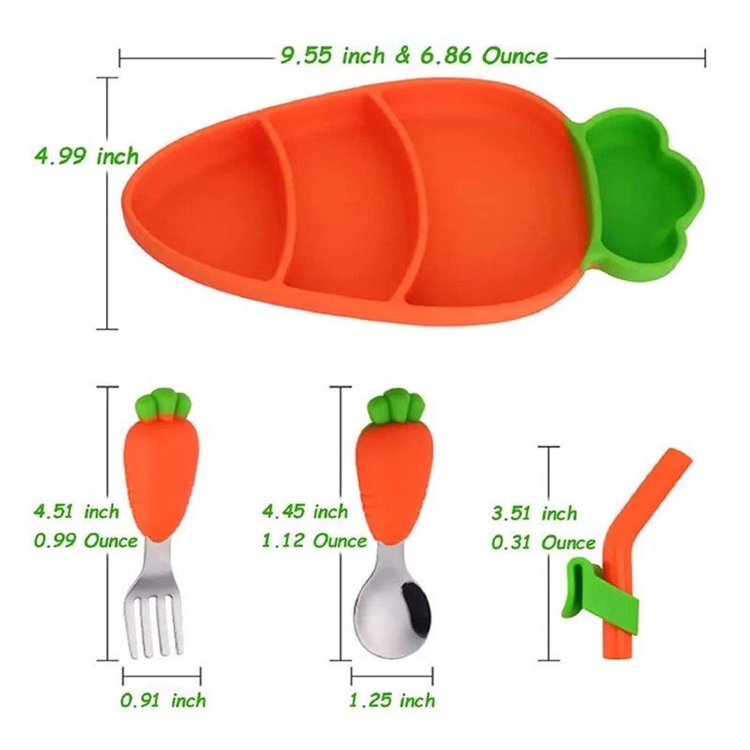 Set plato zanahoria silicona