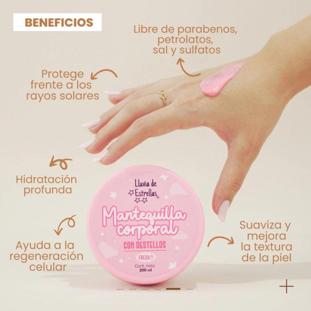 Mantequilla corporal con destellos fresa 